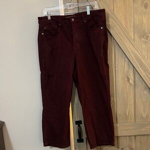 Judy Blue Wide Leg Pants in Deep Wine